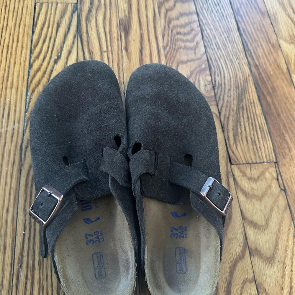 Women's Brown Suede Birkenstock Clogs